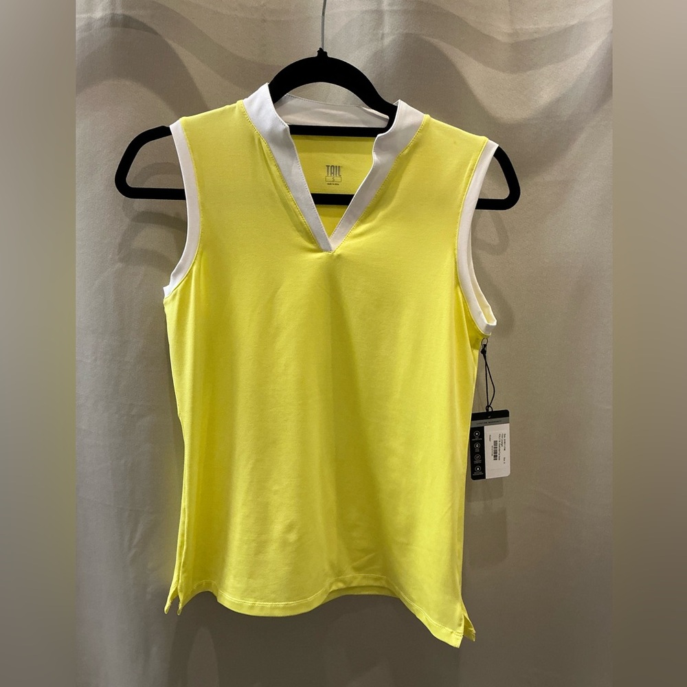 Tail Folly Sleeveless Club Collar Top Limelight